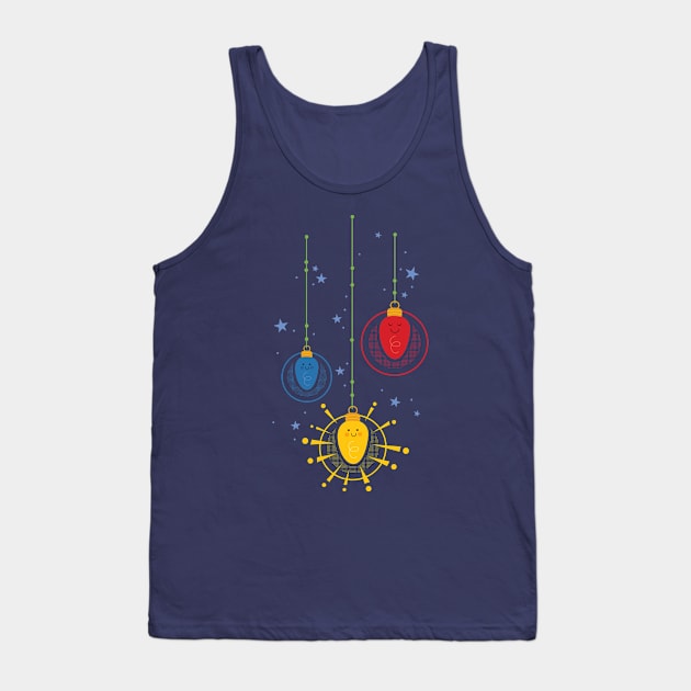 Trio of Hanging Christmas Light Bulbs Tank Top by 513KellySt